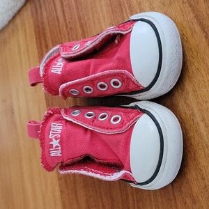 Converse All Star infant size 4 red slip ons